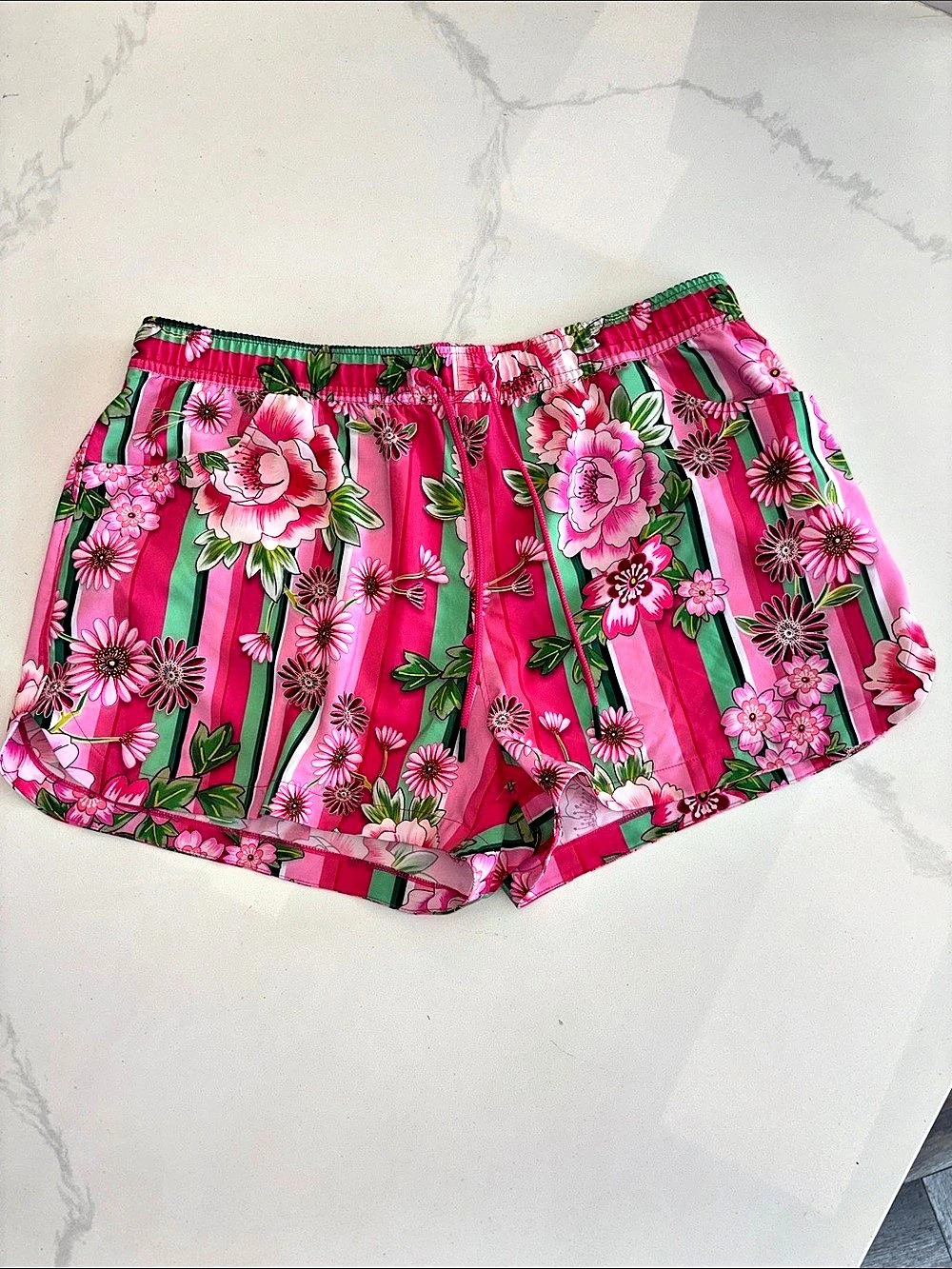 Johnny Was Floral Shorts in Pink & Green Like New